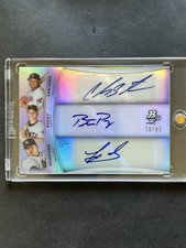 Buster Posey Montero Santana 2010 Bowman refrator de platina autógrafos controle remoto, usado comprar usado  Enviando para Brazil