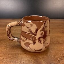 Caneca de cerâmica feita à mão personalizada cor chocolate design marmoreado datado de 2006 comprar usado  Enviando para Brazil