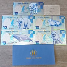 5 peças/conjunto de notas de prata vida selvagem ártica – urso polar, raposa, lobo, foca, baleia comprar usado  Enviando para Brazil