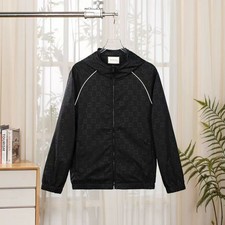 Usado, Jaqueta casual ao ar livre Gucci GG monograma masculina clássica com capuz com zíper preta comprar usado  Enviando para Brazil