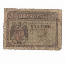 ESPAÑA: 1 PESETA GOBIERNO DE BURGOS. AÑO 1938 (ABRIL). CON SERIE. MAL. IDEAL, usado comprar usado  Enviando para Brazil
