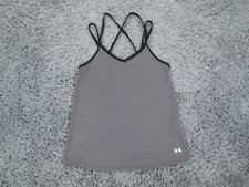Under Armour Top Feminino Extra Pequeno Cinza Urze HeatGear Tiras Decote V Solto, usado comprar usado  Enviando para Brazil