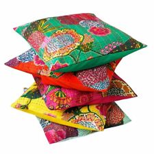 10 piezas Cubierta de cojín de algodón indio hecha a mano Kantha decoración étnica segunda mano  Embacar hacia Mexico