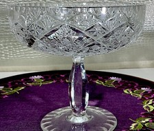 Tigela de pedestal American Brilliant 7”x7” corte vidro cristal compota antiga. comprar usado  Enviando para Brazil