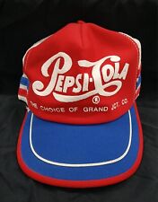 Chapéu caminhoneiro vintage Pepsi Cola 3 listras Snapback malha refrigerante publicidade EUA comprar usado  Enviando para Brazil