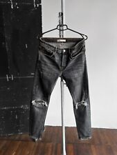Jeans jeans Zara Man cinza escuro ajuste fino desgastado tamanho botão - 31, P comprar usado  Enviando para Brazil