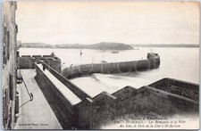 Cartão postal artístico vintage Fort Walls Harbor St-Malo França barcos comprar usado  Enviando para Brazil