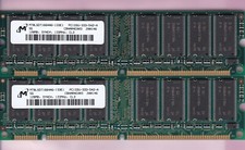 Kit de memória RAM 256MB 2x128MB PC-133 mícron PC133 3.3V SDRAM MT8LSDT1664AG-133E1 comprar usado  Enviando para Brazil