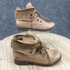 Botas Rocky & Candy femininas 7 botas de tornozelo tinta spray bege algemado com cadarço, usado comprar usado  Enviando para Brazil