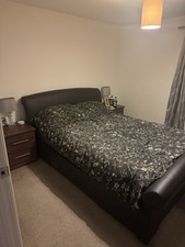 Kingsize leather sleigh for sale  BISHOP'S STORTFORD