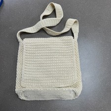 Bolsa de ombro de malha de crochê creme original SAK com zíper/flip top média comprar usado Bolsa de ombro de malha de crochê creme original SAK com zíper/flip top média comprar usado  Enviando para Brazil