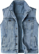 Gilet smanicato jeans usato  Roma