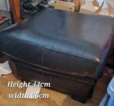 Black leather footstool for sale  BAKEWELL
