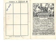 Tessera fascismo federazione usato  Jesi