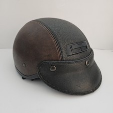 Capacete de couro Harley Davidson marrom e preto feito na Itália HD motocicleta comprar usado  Enviando para Brazil