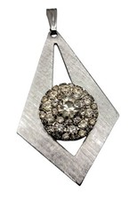 Usado, Schiaparelli Relógio Pingente Feminino Vintage Strass Cluster Top Tom Prata comprar usado  Enviando para Brazil