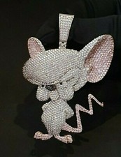 Pingente masculino Pinky The Brain folheado a ouro rosa 14k 9,00 quilates MOISSANITE D/VV1S branco, usado comprar usado  Enviando para Brazil