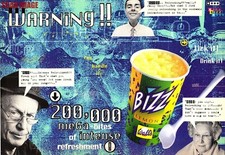 Usado, Paredes publicitárias 'BIZZ' bebida lama de gelo limão vintage original década de 1990 impressão anúncio 720/51 comprar usado  Enviando para Brazil