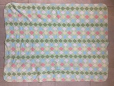Cobertor Circo padrão diamante verde rosa amarelo branco azul lã bebê menino em excelente estado usado comprar usado  Enviando para Brazil