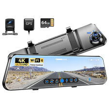 Usado, AZDOME 4K+1080P Carros DVR 12" Espelho Retrovisor Dash Cam WiFi6 GPS Frontal e Traseiro comprar usado  Enviando para Brazil