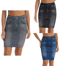 Saia lápis jeans falsa feminina retrô lavada cintura alta bodycon quadril jeans saias comprar usado  Enviando para Brazil