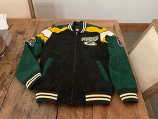 JAQUETA DE COURO OFICIAL NFL GREEN BAY PACKERS ESTADO BOM CAMURÇA manga longa comprar usado  Enviando para Brazil
