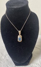 Silver sapphire pendant for sale  LEEDS