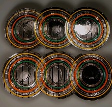 ANCHOR HOCKING Pratos de Lanche de Vidro Era da Depressão com Anéis com Bandas 6,75” Conjunto de 6 comprar usado  Enviando para Brazil
