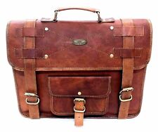 Gvb Genuino Piel Hombre Mochila Bolso Maletín Cuaderno Portátil Vintage comprar usado  Enviando para Brazil