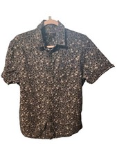 Usado, Camisa masculina Marc Anthony M luxo slim fit botão azul floral mistura de linho comprar usado  Enviando para Brazil