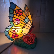Abajur de mesa estilo borboleta Tiffany vitral luz noturna interruptor de 2 vias comprar usado  Enviando para Brazil