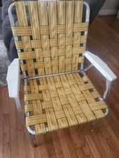 Cadeira de gramado dobrável vintage de alumínio amarela, usado comprar usado  Enviando para Brazil