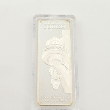 Barra de arte prata Statue Of Liberty 1 onça troy .999 tocha fina da liberdade, usado comprar usado  Enviando para Brazil