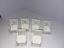 Conjunto de 6 cadeiras externas em miniatura para casa de bonecas, "brancas", seminovas comprar usado  Enviando para Brazil