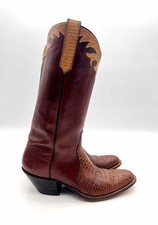 Botas de caubói sapatos de couro réptil marrom/castanho Rios of Mercedes tamanho 7 comprar usado  Enviando para Brazil