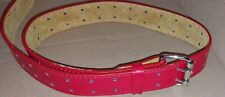 Red leather belt for sale  PRESCOT