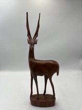 Handcarved wooden gazelle. for sale  BIGGLESWADE