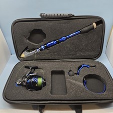 VARA DE PESCA SOUGAYILANG • Carretel giratório telescópico azul em estojo de transporte comprar usado  Enviando para Brazil