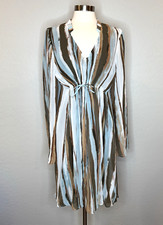 Vestido Feminino Dash by Kardashian Tamanho M Listras Abstratas Marrom Claro Azul comprar usado  Enviando para Brazil