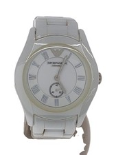 EMPORIO ARMANI AR-1405 relógio analógico de cerâmica branco design elegante excelente Japão comprar usado  Enviando para Brazil