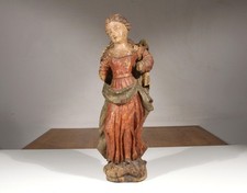 Gotycka figurka rzeźbiarska figurka ołtarzowa Wohl Katarzyna z Brabancji 55cm XV w., używany na sprzedaż  Wysyłka do Poland
