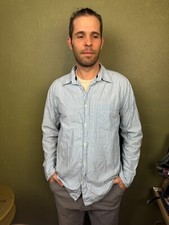 Camisa social masculina original Aeropostale azul tamanho médio 100% algodão, usado comprar usado  Enviando para Brazil