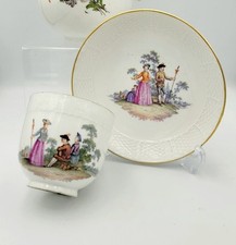 Antique Meissen Cup and Saucer Watteau Alt Ozier 1750, używany na sprzedaż  PL