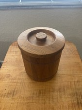 Refrigerador de balde de gelo de teca genuíno Goodwood com forro de tampa 8" meados do século moderno comprar usado  Enviando para Brazil