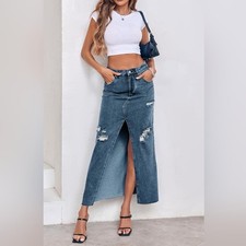 Nwot long denim for sale  Leeds