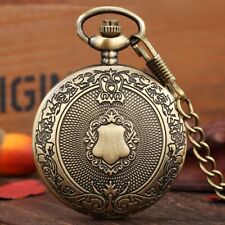 Relógio de bolso de quartzo esculpido artesanal design escudo colete com corrente de gancho comprar usado  Enviando para Brazil