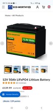 12v 50ah lifepo4 for sale  HALIFAX