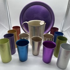 Lote de jarros vintage MCM alumínio bandeja 13 copos formato bruto comprar usado  Enviando para Brazil