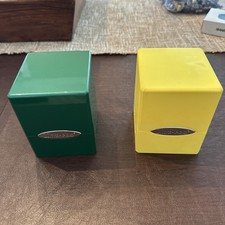 Ultra Pro Cubo de Cetim Deck Box Premium Capa Dura Snap Fit x2 Amarelo e Verde comprar usado  Enviando para Brazil