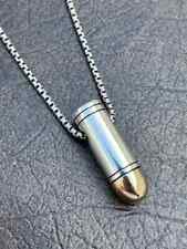 Colar corrente pingente bala folheado a ouro 14k prata esterlina 925 real arma 9 mm comprar usado  Enviando para Brazil